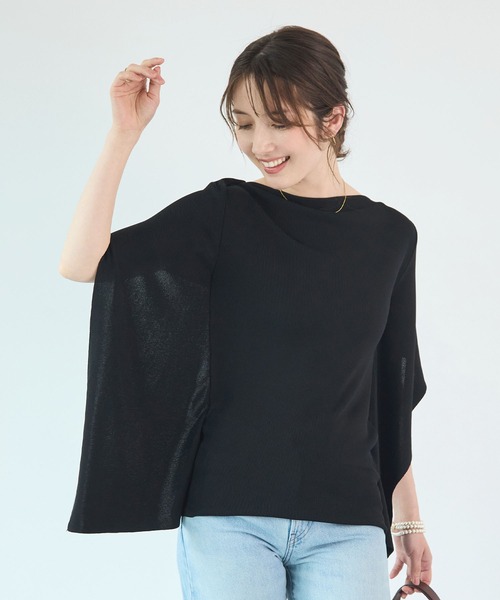 tシャツ 半袖 着るだけで体型カバー。前後2WAYケープトップス / きれいめフレアトップス レディース | Futier Land | 16