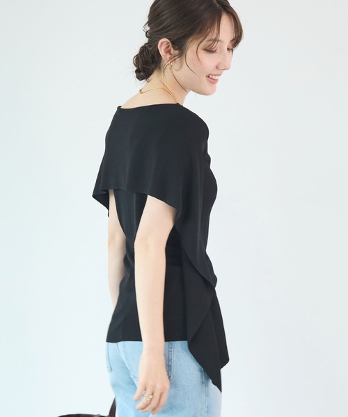 tシャツ 半袖 着るだけで体型カバー。前後2WAYケープトップス / きれいめフレアトップス レディース | Futier Land | 17
