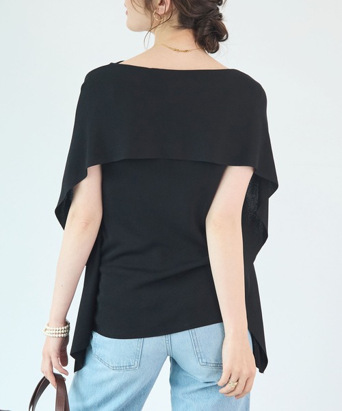 tシャツ 半袖 着るだけで体型カバー。前後2WAYケープトップス / きれいめフレアトップス レディース | Futier Land | 18