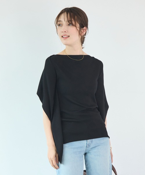tシャツ 半袖 着るだけで体型カバー。前後2WAYケープトップス / きれいめフレアトップス レディース | Futier Land | 19