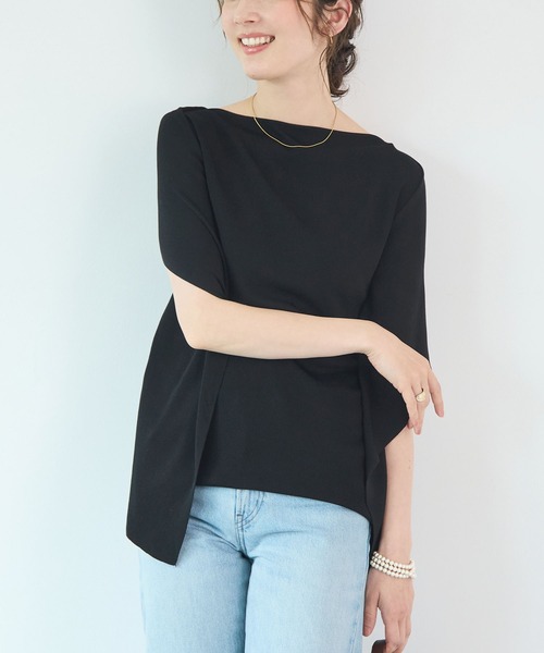 tシャツ 半袖 着るだけで体型カバー。前後2WAYケープトップス / きれいめフレアトップス レディース | Futier Land | 20