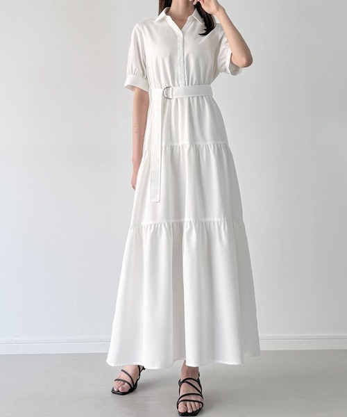 「junoah」 シャツワンピース MEDIUM ブルー レディース_画像2