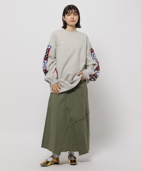 「niko and...」 スウェットカットソー LARGE チャコール レディース_画像5