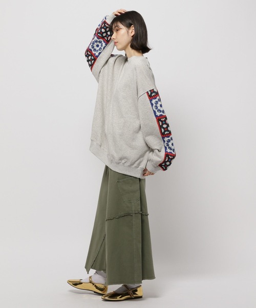「niko and...」 スウェットカットソー LARGE チャコール レディース_画像6