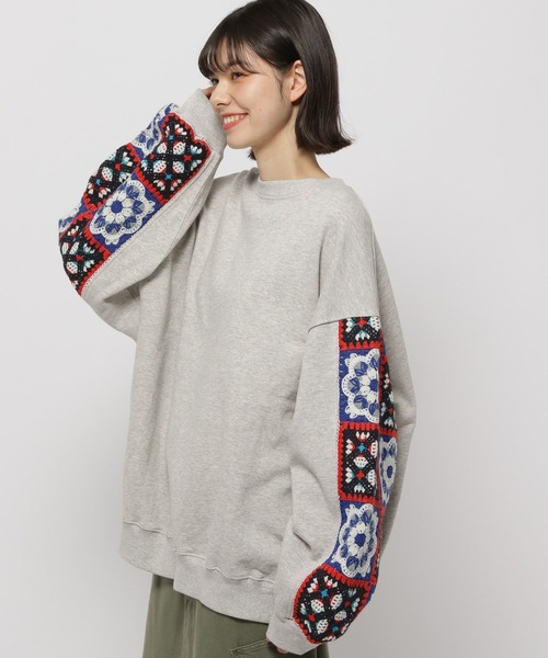 「niko and...」 スウェットカットソー LARGE チャコール レディース_画像7