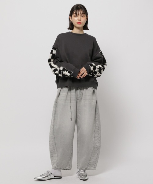 「niko and...」 スウェットカットソー LARGE チャコール レディース_画像8