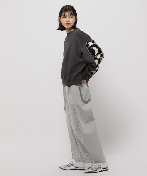 「niko and...」 スウェットカットソー LARGE チャコール レディース_画像9