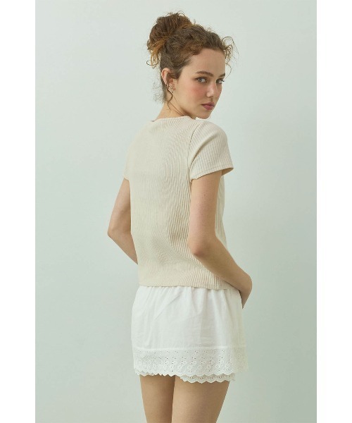 ALEXIA STAM リブショートスリーブカーディガン ALEXIA STAM（アリシアスタン） カーディガン 半袖 Rib Short Sleeve