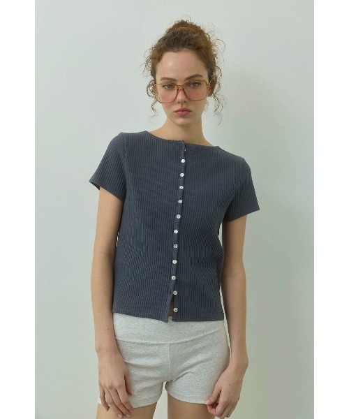 ALEXIA STAM（アリシアスタン） カーディガン 半袖 Rib Short Sleeve