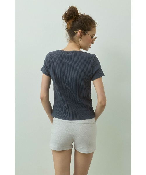 ALEXIA STAM（アリシアスタン） カーディガン 半袖 Rib Short Sleeve