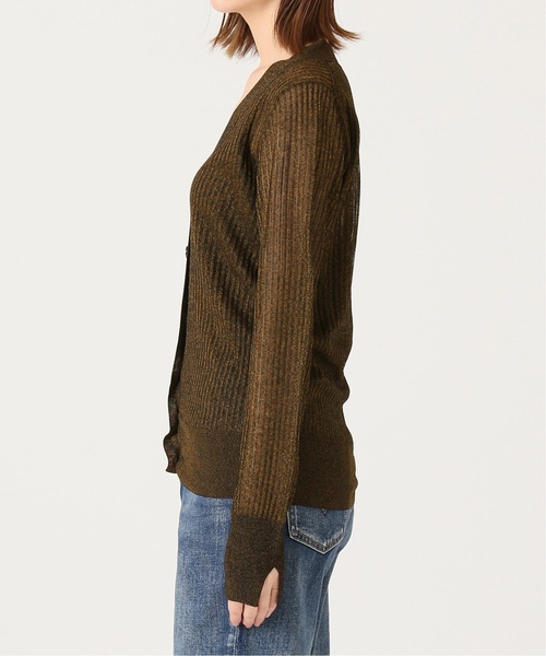 「IENA LA BOUCLE」 ニットカーディガン FREE ネイビー レディース_画像5