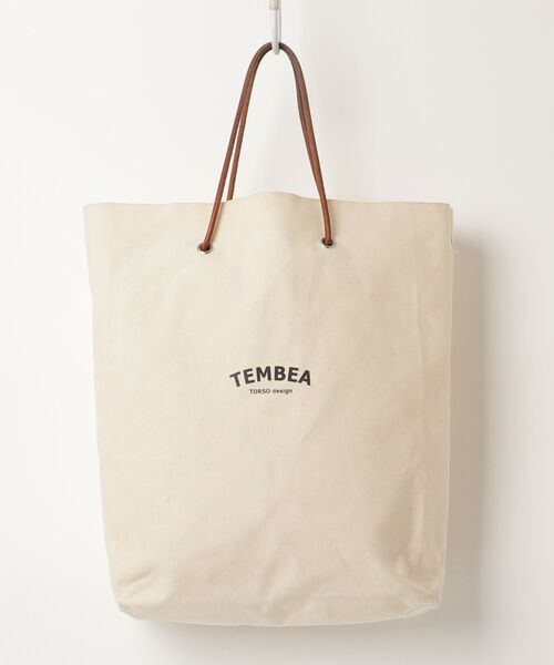 TEMBEA トートバック　タグ付き　ベージュ　コットン　レザー TEMBEA（テンベア） トートバッグ - ベージュ レディース : ZOZOTOWN