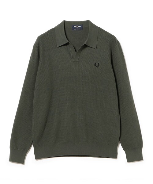 【未使用】RayBEAMS×フレッドペリー別注ニットポロシャツ（グリーン） FRED PERRY（フレッドペリー） ポロシャツ 「別注」FRED PERRY