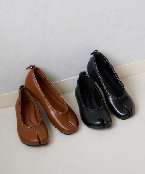 新品未使用　PAES ペイズ　レザーストリングフラット タビバレエシューズ PAES（ペイズ） バレエシューズ パンプス 「WEB先行予約」「PAES