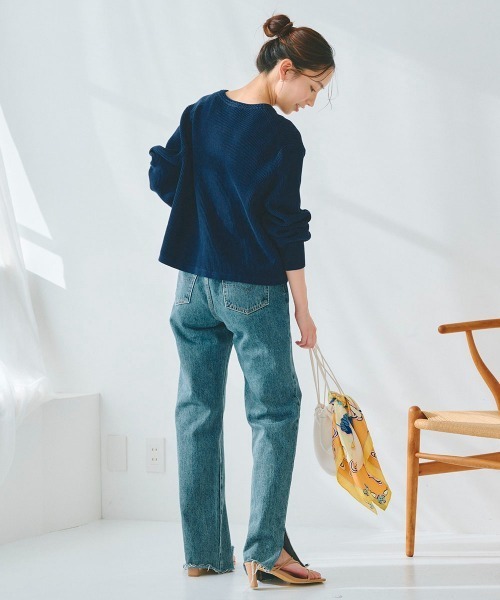 「Droite lautreamont」 ニットカーディガン M ネイビー レディース_画像4