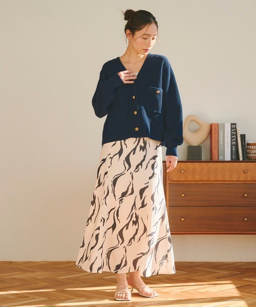 「Droite lautreamont」 ニットカーディガン M ネイビー レディース_画像7