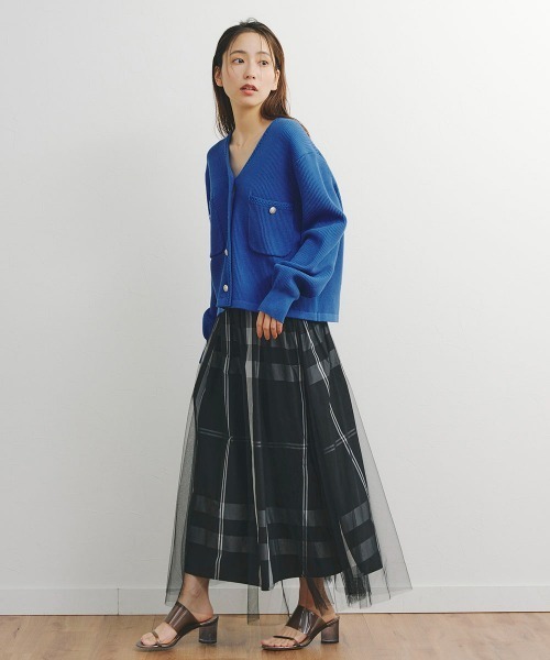 「Droite lautreamont」 ニットカーディガン M ネイビー レディース_画像9