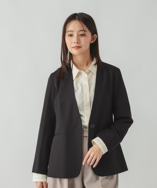 GLOBALWORK　ウツクシルエットノーカラージャケット GLOBAL WORK（グローバルワーク） ジャケット ノーカラージャケット