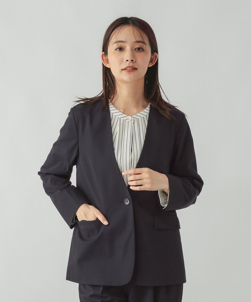 GLOBALWORK　ウツクシルエットノーカラージャケット GLOBAL WORK（グローバルワーク） ジャケット ノーカラージャケット
