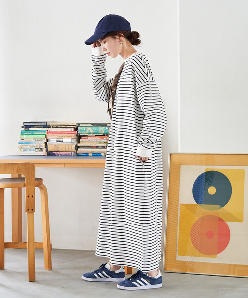 ワンピース 限定展開　USAコットン ビッグ シルエット ロングスリーブ ワンピース | FREAK'S STORE | 28