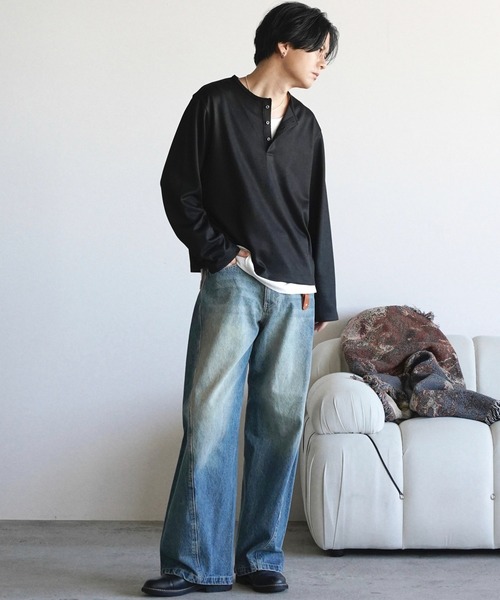 「WYM LIDNM」 長袖Tシャツ X-SMALL オフホワイト メンズ_画像8