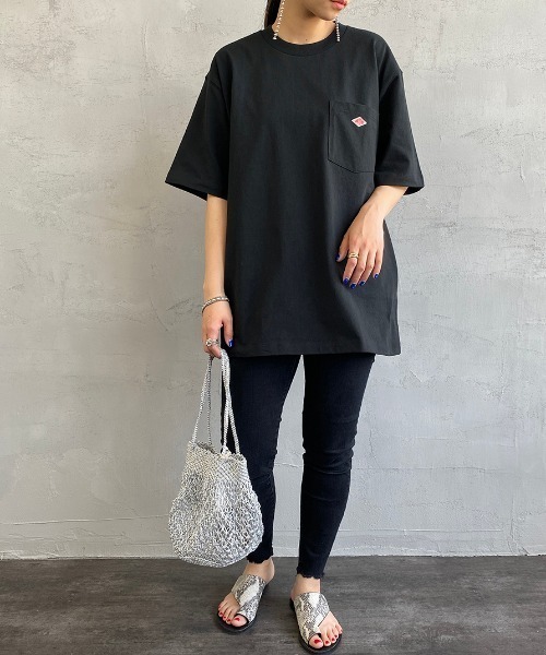 ブ*❗様 DANTON 黒 Tシャツ ポケット付きリネン38 Danton（ダントン） tシャツ Tシャツ クルーネックポケットTシャツ