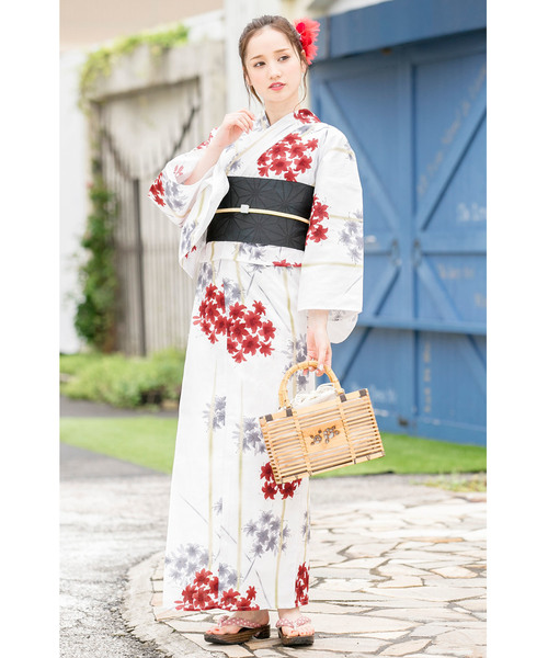 bonheur saisons 浴衣 浴衣3点セット （浴衣＋帯＋下駄
