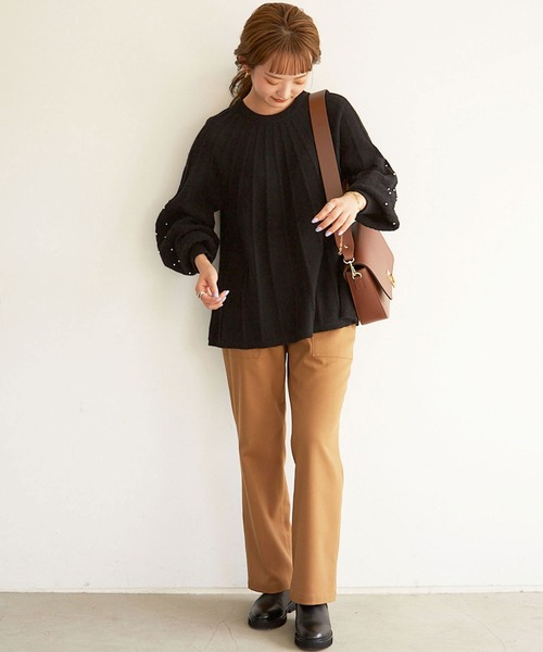 SLOBE IENA ニット パール付き柄編みプルオーバー◇ : ZOZOTOWN