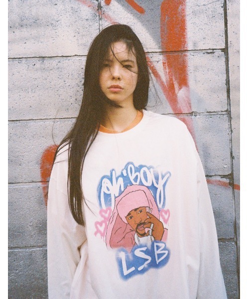 tシャツ Oh boy LSB long tee レディース メンズ Little sunny bite tシャツ Oh boy LSB long tee レディース