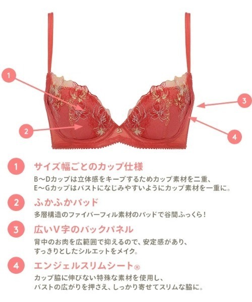 AMOSTYLE ブラジャー ナチュラルスリムブラ カラーバースト「B