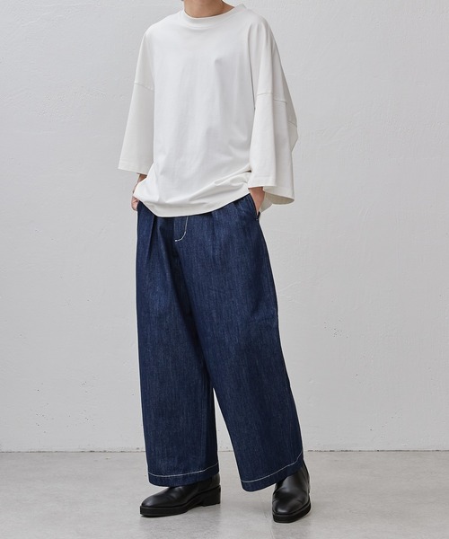 【mm】【美品】Lui's【mi-企画】ワイドデニムパンツ　メンズ着用可 Lui's（ルイス） マルチサイズ ジーンズ ルーズワイドデニム メンズ