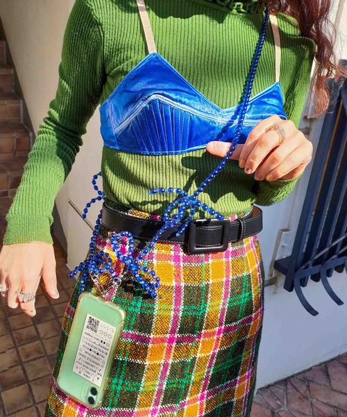 モバイルアクセサリー Casselini(キャセリーニ)リボンビーズモバイル  