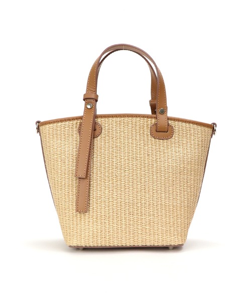 イタリー製　かごバッグ　カゴバッグ　底鋲付 送料無料//SASHIKO STITCH SQUARE BASKET（dottodotオリジナル
