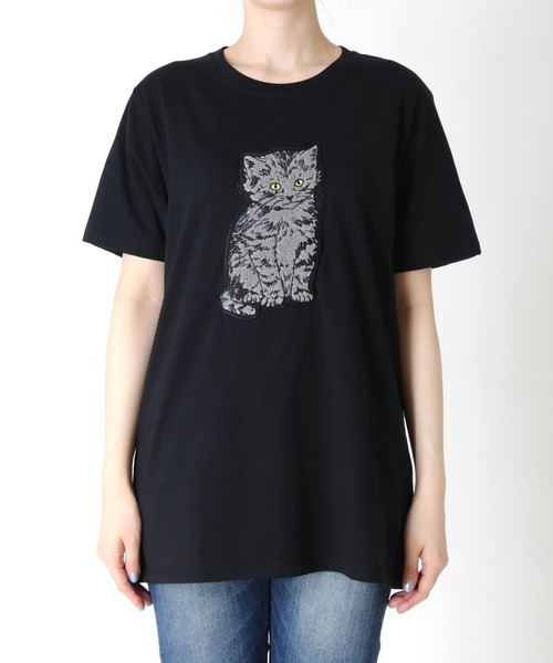 SIMEON FARRAR tシャツ / CAT PATCH T-shirt ＠ レディース