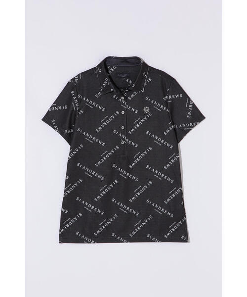 ポロシャツ ポロ 「St ANDREWS」クロッシングロゴジャガード半袖ポロシャツ (WOMENS) レディース St ANDREWS ポロシャツ ポロ 「St ANDREWS」クロッシングロゴ