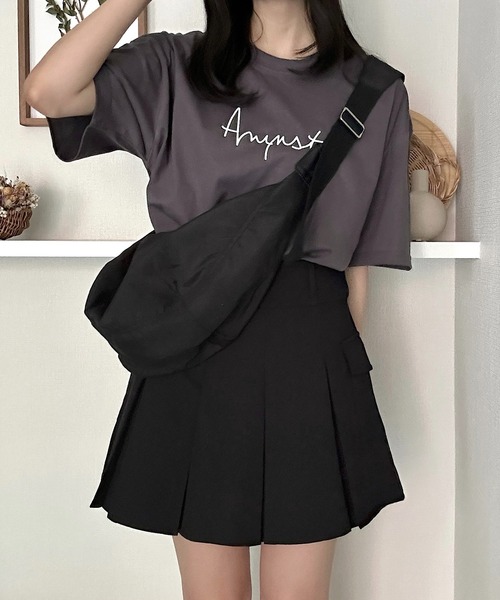 tシャツ BIGロゴ短丈Tシャツ レディース STARTER tシャツ ハートロゴ プリント チビTee / ショート丈 T