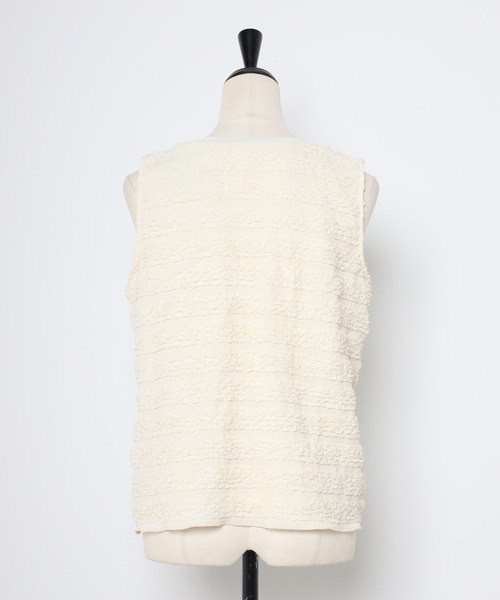 MINERTE タンクトップ ノースリーブ 「MINERTE」shirring border