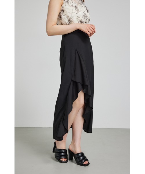 rienda（リエンダ） スカート ラッフルフリルスリットスコートショート