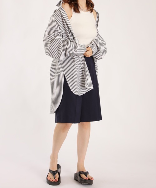 1chaku. パンツ センタープレスタックハーフパンツ レディース  