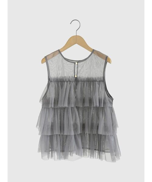 ブラウス シャツ Organdy tiered vest レディース