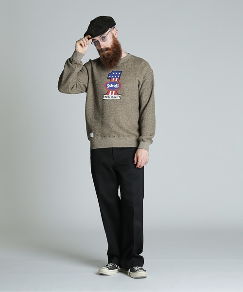 Schott N.Y.C トレーナー スウェット Schott/ショット/SALT AND PEPPER