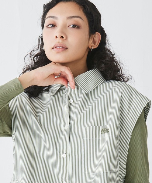 LACOSTE ブラウス シャツ 4WAYデザイン ボリュームスリーブ