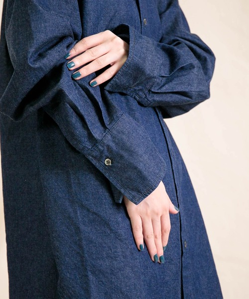 ブラウス シャツ 「Brocante / ブロカント」 5ozデニム コルレットシャツ レディース Brocante ブラウス シャツ 「Brocante / ブロカント」 5ozデニム
