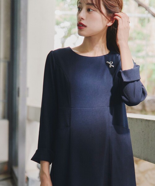 ワンピース tiatia Tiaclasse ワンピース チェックコンビエンパイアワンピース : ZOZOTOWN