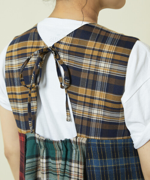 Freada（フリーダ） ワンピース バックオープン チェック アシメ