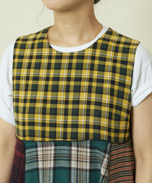 Freada（フリーダ） ワンピース バックオープン チェック アシメ