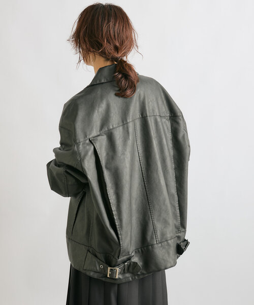RIVE DROITE ヴィンテージレザーライクジャケット RIVE DROITE