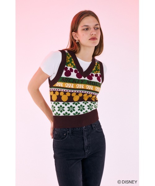 ベスト ジレ MD RETRO PATTERNS VEST レディース