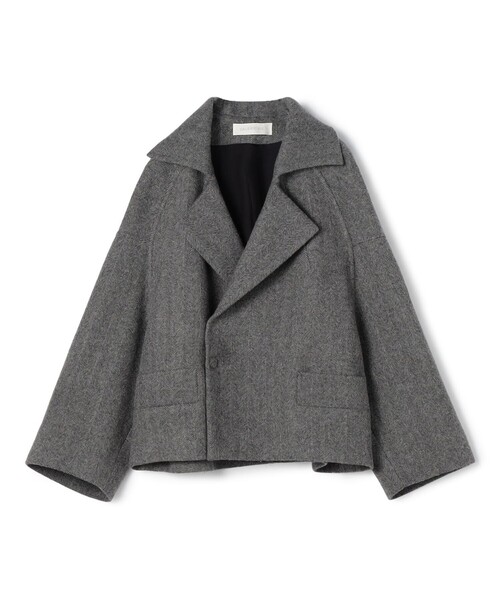 今期25冬新作未使用タグ付きギャルリーヴィーショートコート GALERIE VIE（ギャルリー ヴィー） コート アウター ヘリンボーン