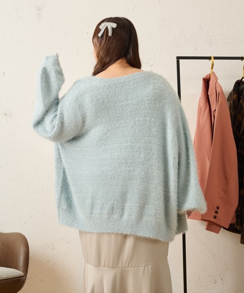 【Louiosy】ラメシャギーニットアンサンブル Louiosy カーディガン 「大きいサイズ」ラメシャギーニット